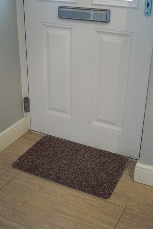 JVL Delta Ribbed Indoor Doormat 40 x 60cm Dark Brown