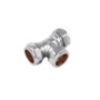 Securplumb Compression Equal Tee Chrome Plated 15mm