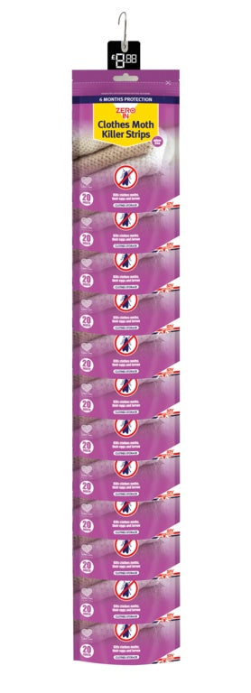 Zero In Clothes Moth Killer Strips Pack 20 Clip 24