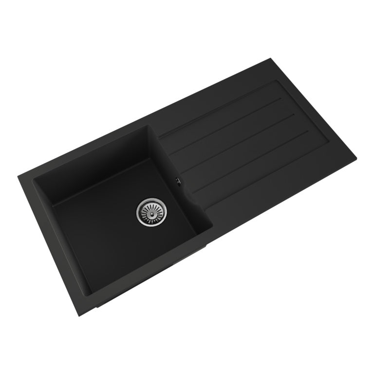 Ellsi Black Comite Sink & Waste 1 Bowl 100 x 50cm