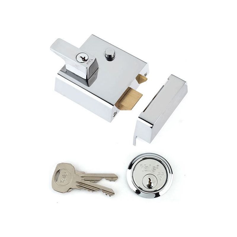Yale Locks P1 Double Security Nightlatch 60mm Backset Chrome Finish Visi Yale Locks - RockBottom Northampton