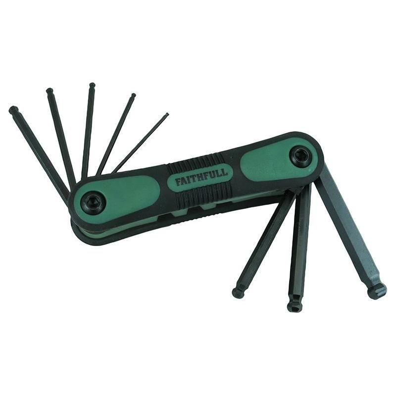 Faithfull Imperial Folding Ball End Hexagon Key Set, 9 Piece Faithfull - RockBottom Northampton