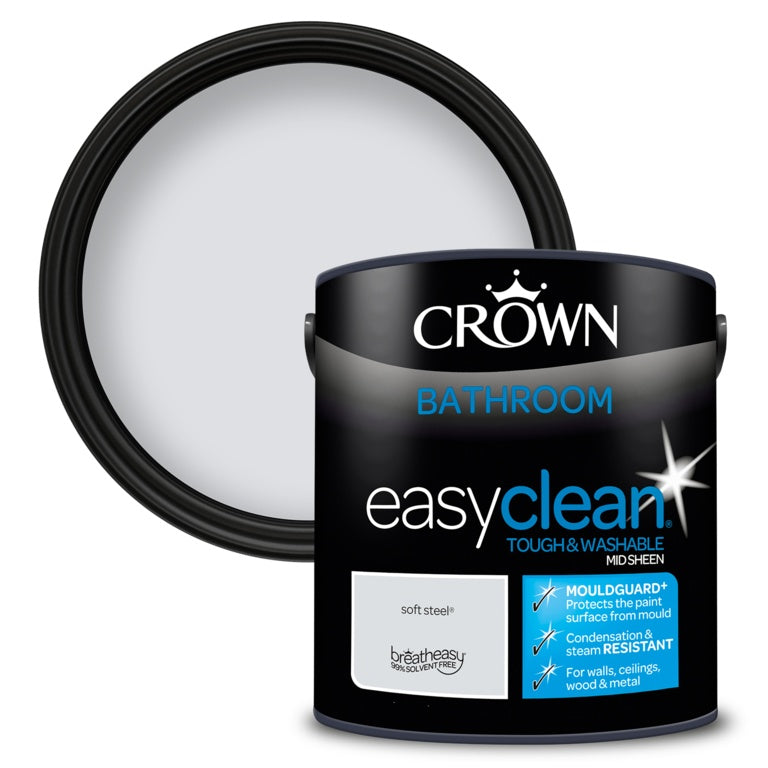 Crown Easyclean Bathroom Mid Sheen 2.5L Soft Steel