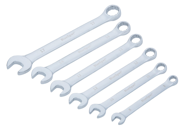 Blue Spot Tools 6 PCE Chrome Vanadium Metric Combination Spanner Set (8-17mm)