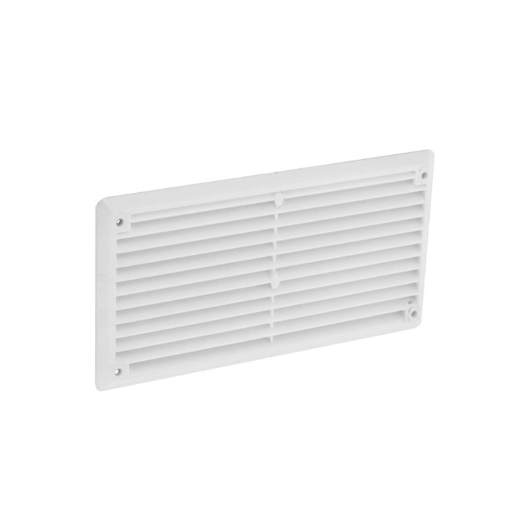 Securit Plastic Louvre Vent White Fixed Fly 6" x 3"