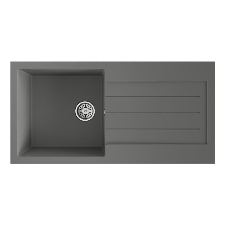 Ellsi Grey Comite Sink & Waste 1 Bowl 100 x 50cm
