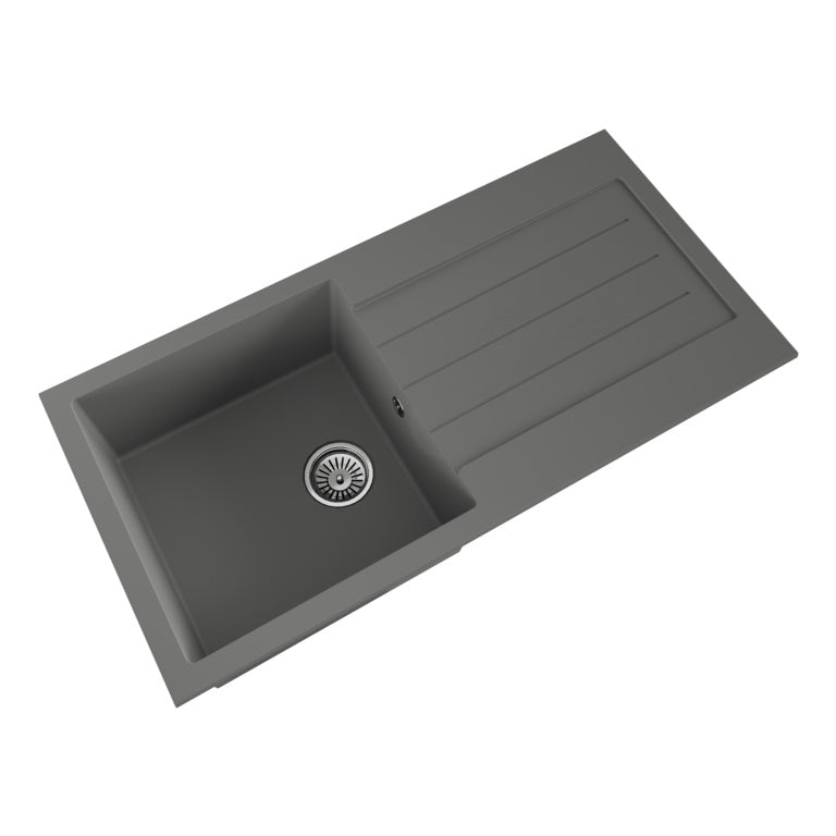 Ellsi Grey Comite Sink & Waste 1 Bowl 100 x 50cm