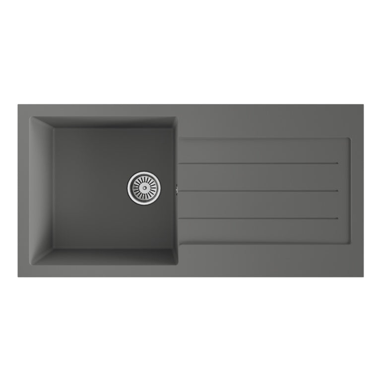 Ellsi Grey Comite Sink & Waste 1 Bowl 100 x 50cm
