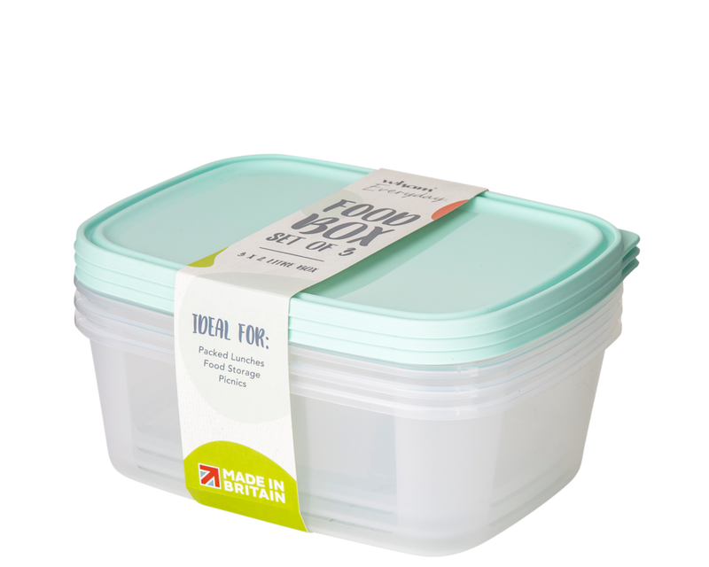 Wham Everyday Clear Food Boxes Set 3 2L