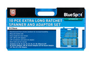 Blue Spot Tools 10 PCE Extra Long Double Ring Ratchet Spanner Set