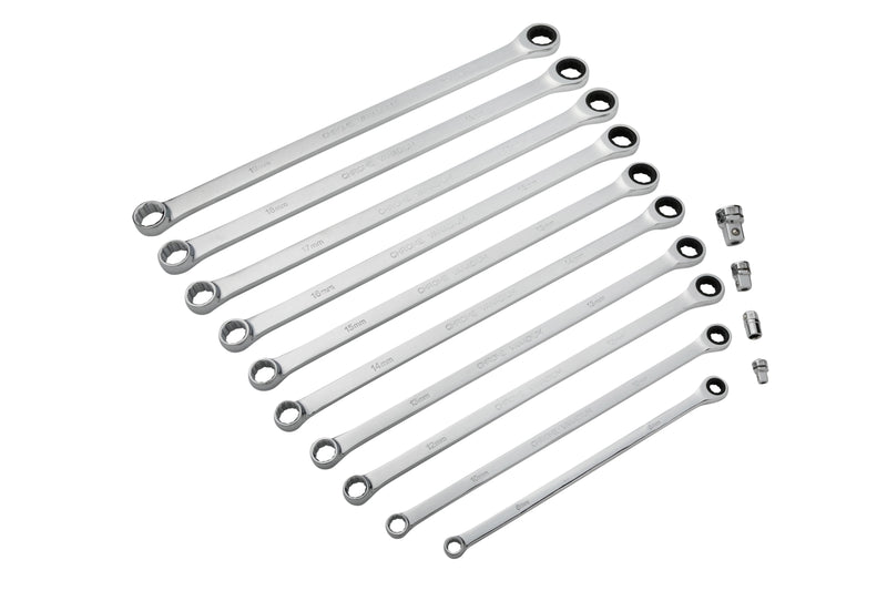 Blue Spot Tools 10 PCE Extra Long Double Ring Ratchet Spanner Set