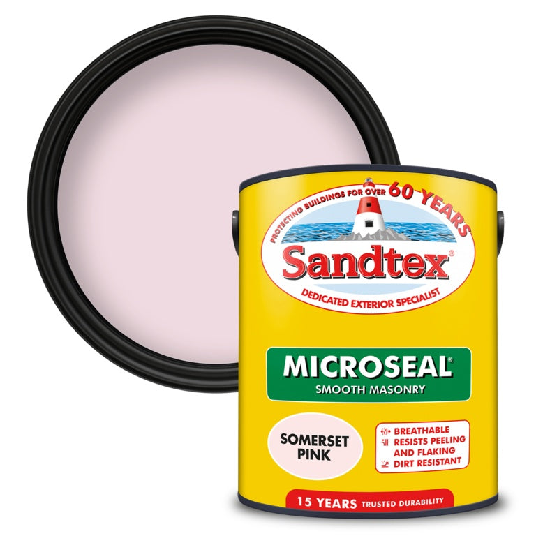 Sandtex Smooth Masonry Paint 5L Somerset Pink