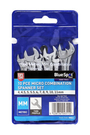 Blue Spot Tools 10 PCE Micro Combination Spanner Set (4-11mm)