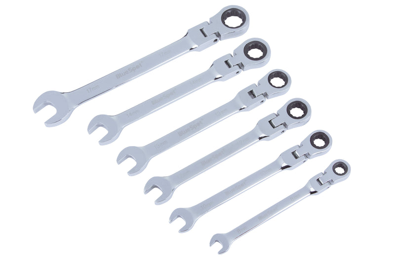 Blue Spot Tools 6 PCE Flexible Ratchet Spanner Set (8-17mm)