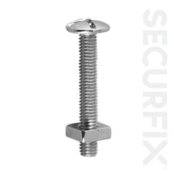 Securfix Roof Bolt Zinc Plated M6X12mm 50 Pack