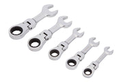 Blue Spot Tools 5 PCE Flexible Stubby Ratchet Spanner Set (10-19mm)