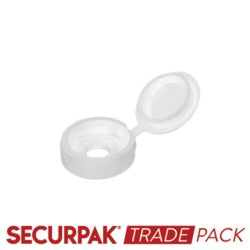 Securpak Fold Over Screw Caps White 100 Pack
