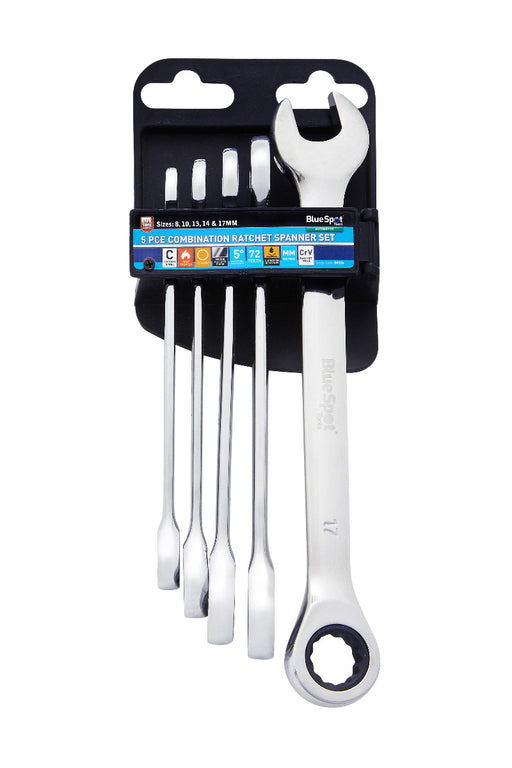 Blue Spot Tools 5 PCE Ratchet Combination Wrench Set