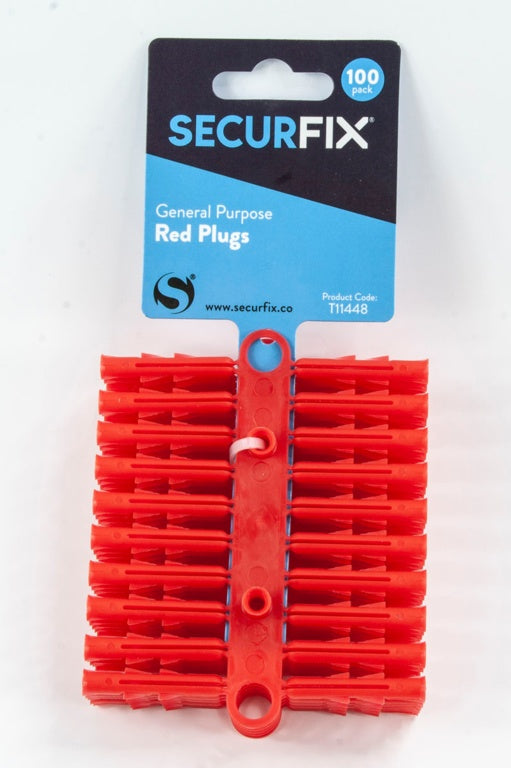 Securfix General Purpose Plugs Red 100 Pack