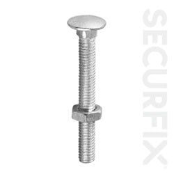 Securfix Carriage Bolt Zinc Plated M10X100mm 10 Pack