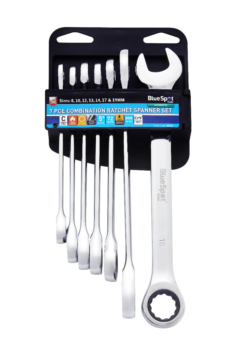Blue Spot Tools 7 PCE Ratchet Wrench Set