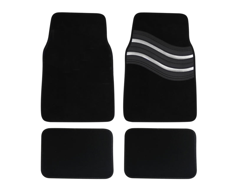 Streetwize Wave Carpet Car Mat Set Silver