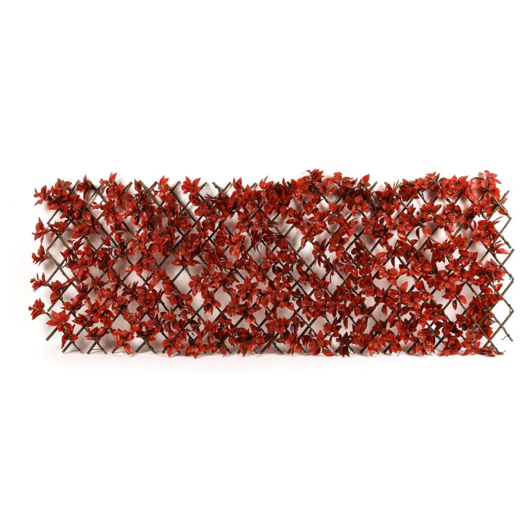 Ambassador Expanding Artificial Trellis Red Leaves 180cm x 60cm