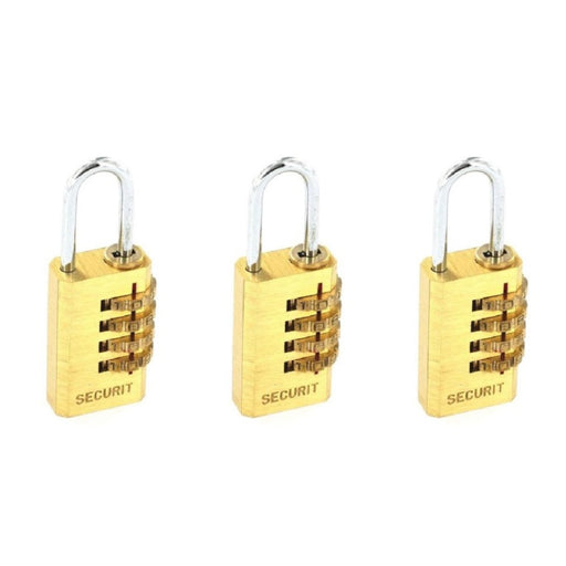 Securit Reset Brass Code Lock 20mm - Pack of 5