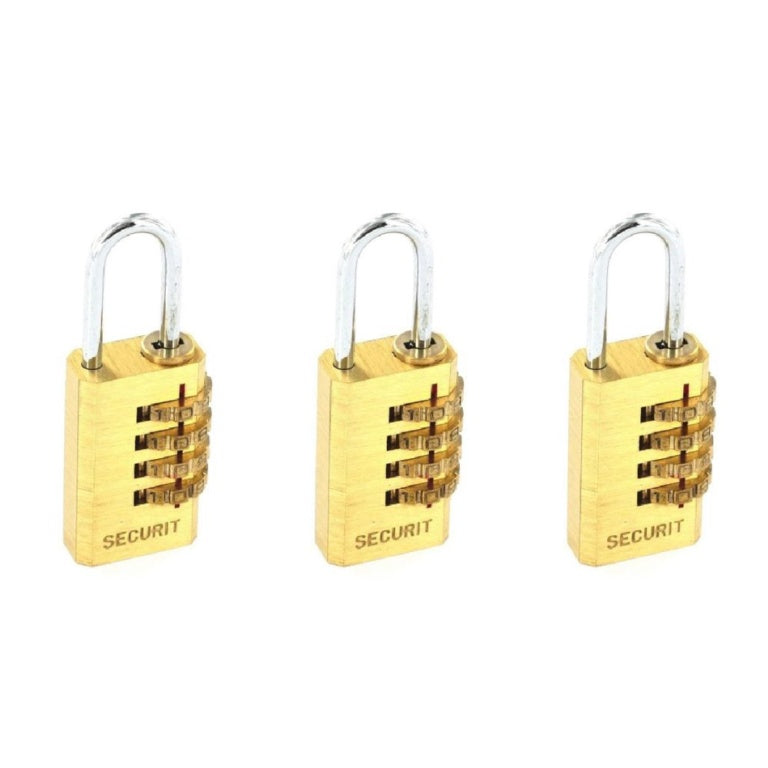 Securit Reset Brass Code Lock 20mm - Pack of 5