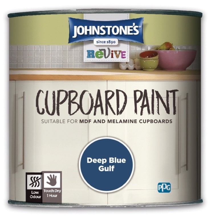 Johnstone's Cupboard Paint 750ml Deep Blue Gulf