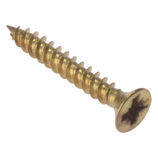 Forgefix General Purpose Pozi Compatible Screw CSK TT Electro Brass 3/4in x 4 Box 200 ForgeFix - RockBottom Northampton