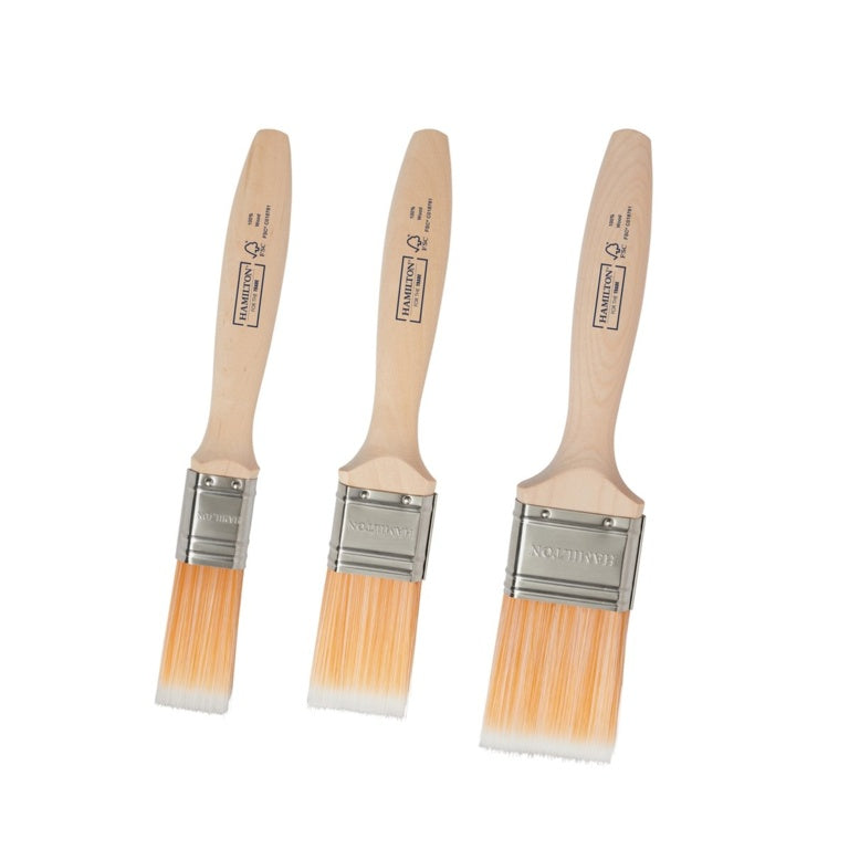 Hamilton For The Trade Fine Tip Flat Brushes Pack 3