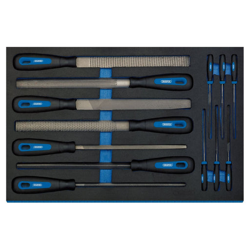 Draper Hand File Set in 3/4 Drawer EVA Insert Tray (13 Piece) 63513 Draper - Town Tools 