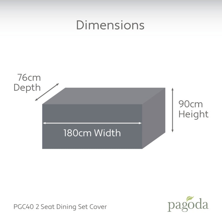 Pagoda 2 Seat Dining Set Cover 180 x 90 x 76cm
