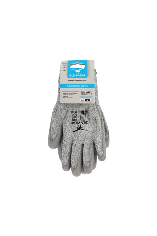 Glenwear Pu Glove Cut Level 5 9 - Large