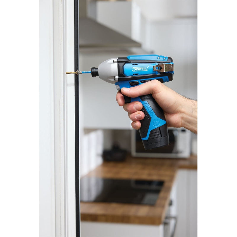 Draper 12V Impact Driver, 1/4" Hex., 1 x 1.5Ah Battery, 1 x Fast Charger Draper - Town Tools