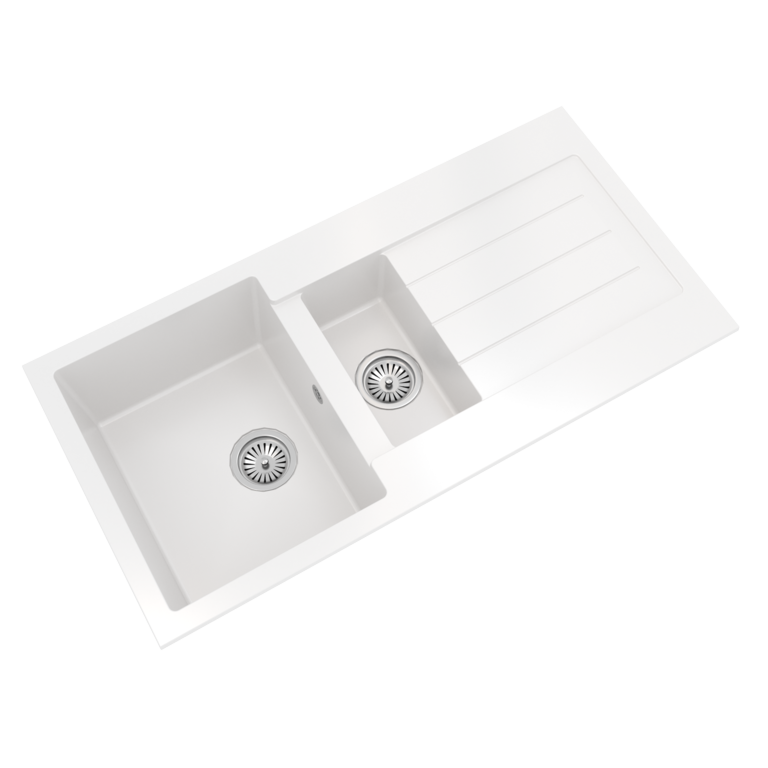 Ellsi White Comite Sink & Waste 1.5 Bowl 100 x 50cm