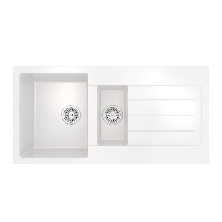 Ellsi White Comite Sink & Waste 1.5 Bowl 100 x 50cm