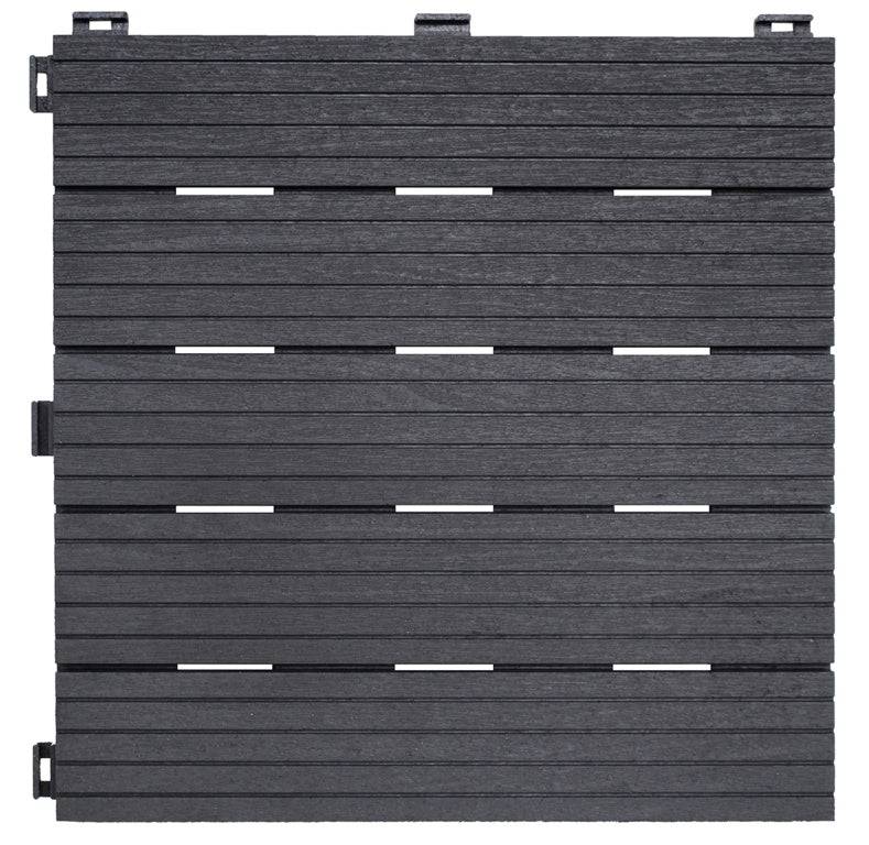 Primeur Interlocking Deck Tiles Pack of 6 Cosmopolitan Graphite 2x30x30cm