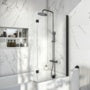 Scudo Black L Shaped Bathscreen
