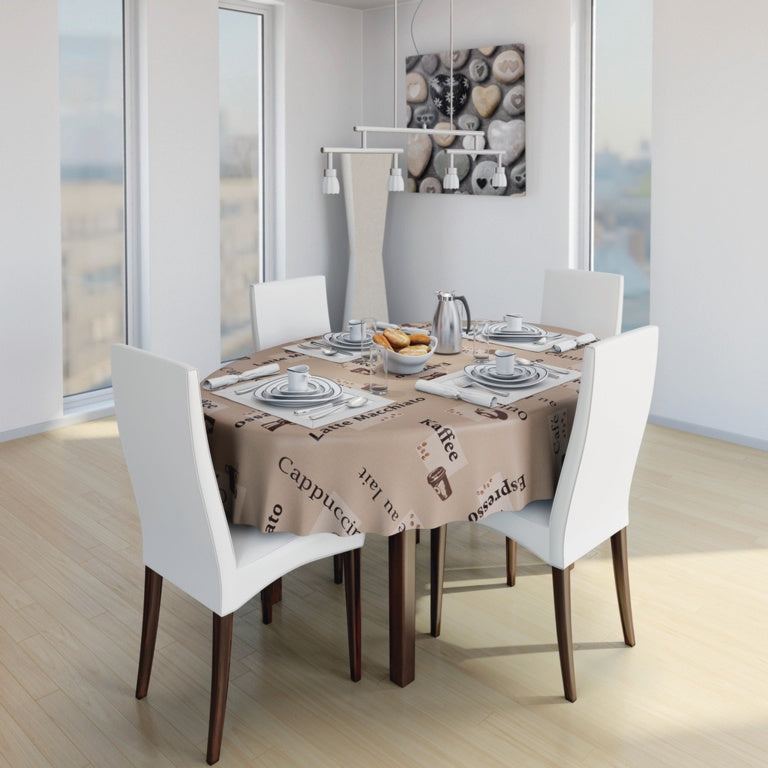 d-c-fix® Manhattan Tablecloth - Cappuccino Caramel 20m Roll x 140cm