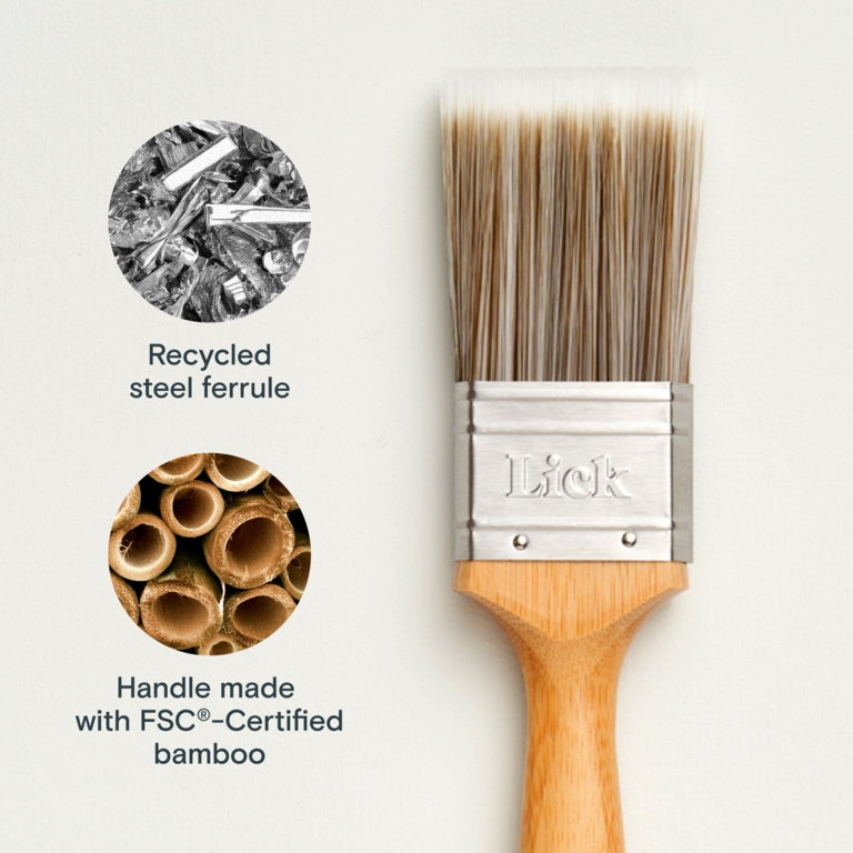 LickTools Bamboo Handle Brush Set 1.5" Angled / 2" Flat / 3" Flat