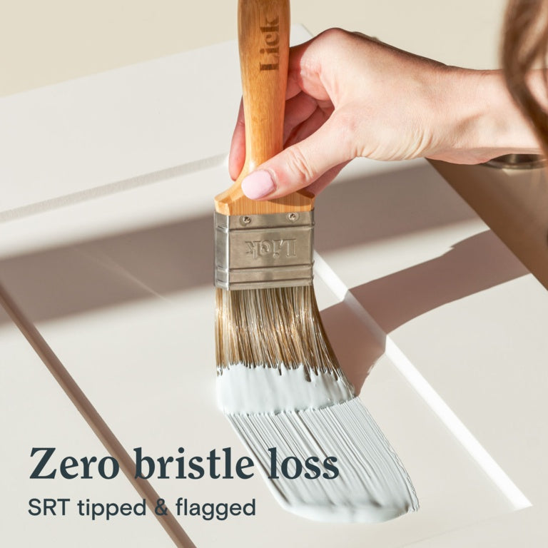 LickTools Bamboo Handle Brush Set 1.5" Angled / 2" Flat / 3" Flat