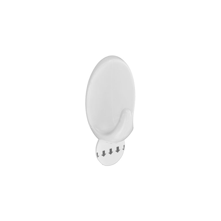 Securit Removable Oval Hook White 50 x 30mm Pack 3