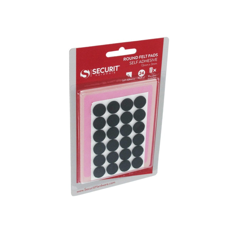 Securit Round Felt Pads 13 x 3mm Pack 24