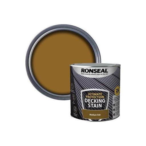 Ronseal Ultimate Protection Decking Stain Medium Oak 2.5 litre Ronseal - RockBottom Nothampton