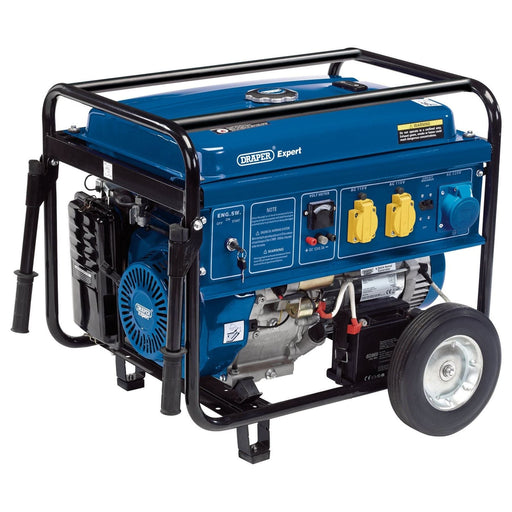 Draper Petrol Generator with Wheels, 6500W 16143 Draper - Town Tools 