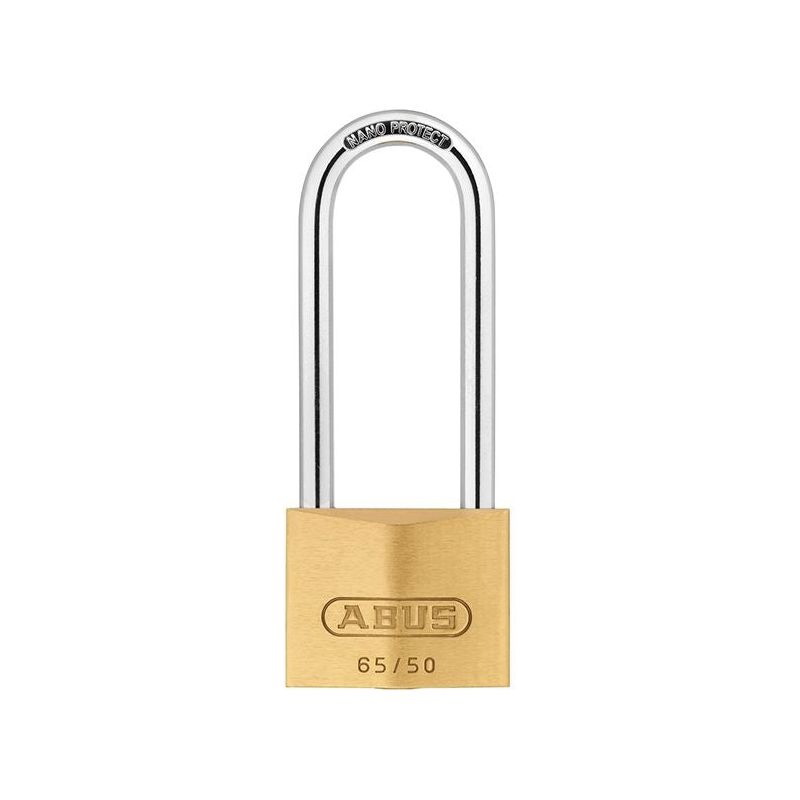 Abus Mechanical 65/50mm Brass Padlock 80mm Long Shackle Keyed Alike 6504 ABUS Mechanical - RockBottom Northampton 