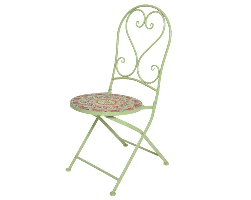 Kaemingk Bistro Iron Bari Chair 39cm Green/Col