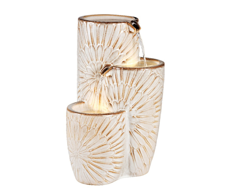 Kaemingk Fountain 3 Tier Jar Ceramic Off White